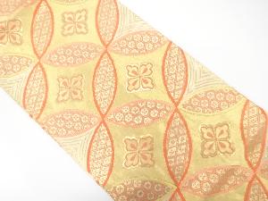 アンティーク　花七宝模様織り出し袋帯（着用可）